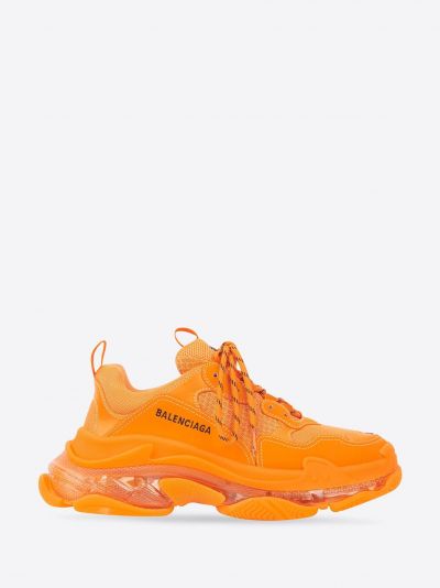 Balenciaga Women's Triple S Clear Sole Sneaker In Orange